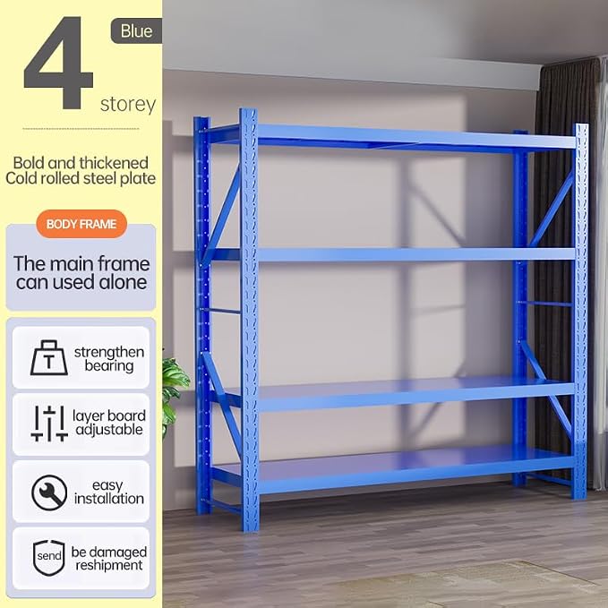 Storage Shelves Heavy Duty, Metal Garage Shelving Units, 4 Tier Storage Rack - Image 3