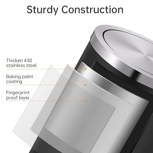 Mbillion Small Trash Can with Swing Lid 4 Gallons/15 Liter, Mini Trash Can with - Image 4