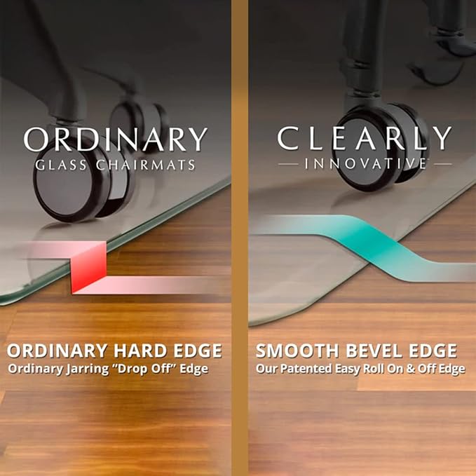 Exclusive Patented Beveled Edge Glass Chair Mat - Image 2