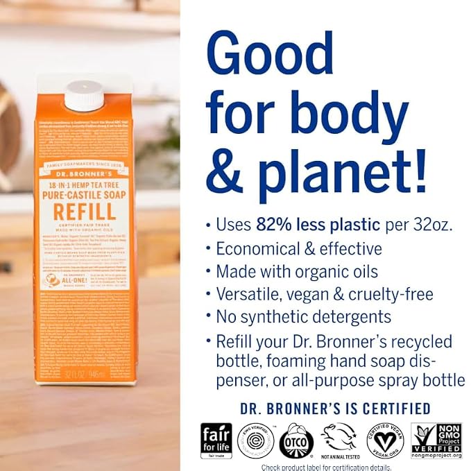 Dr. Bronner's Magic Soap-Pure-Castile Liquid Soap Refill-Regenerative Organic - Image 4