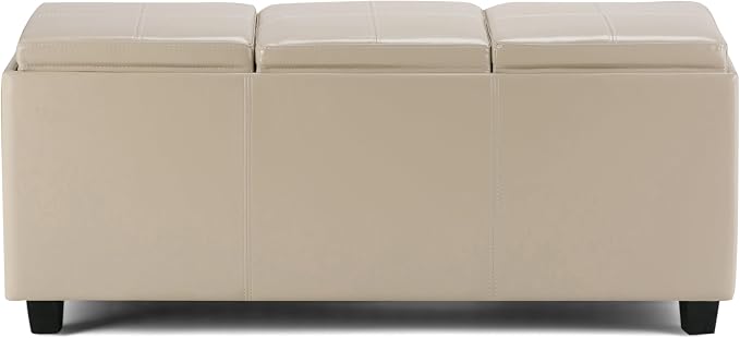 SIMPLIHOME Avalon 42 inch Wide Contemporary Rectangle Storage Ottoman in Satin - Image 7