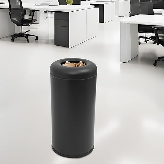 58.6 Liter / 15.48 Gallon Commercial Open Top Trash Can White Stainless Steel - Image 2