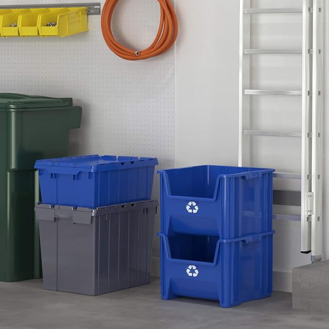Commercial Industrial Heavy Duty Stackable Open-Front Recycling Bin Box - Image 3