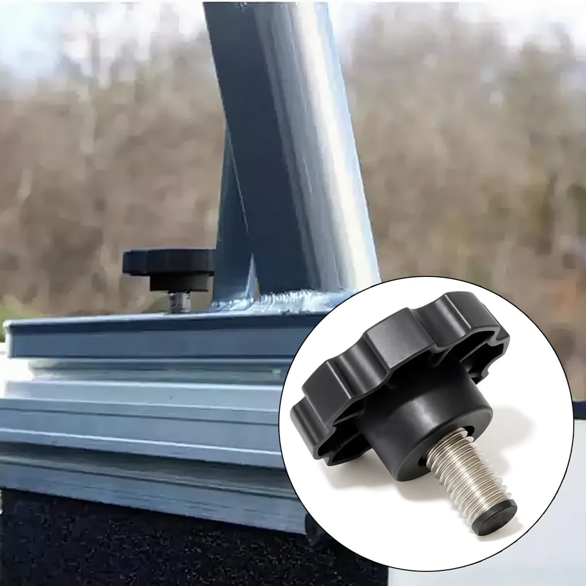2Pcs Truck Bed Ladder Feet Upright Mounting Adjuster Hand Knobs 1/2"-13 Compatible with TracRac SR G2 UtilityRac Overhead Sliding Racks Modular Sliders