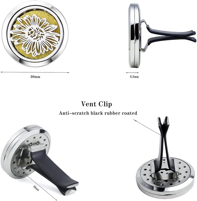 Sunflower Essential Oil Car Diffuser Vent Clips Car Diffuser Aromatherapy Vent - Image 6