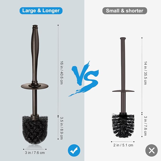 HAMITOR Toilet Bowl Brush Holder Set: 2 Pack Modern Deep Cleaning Bathroom - Image 8