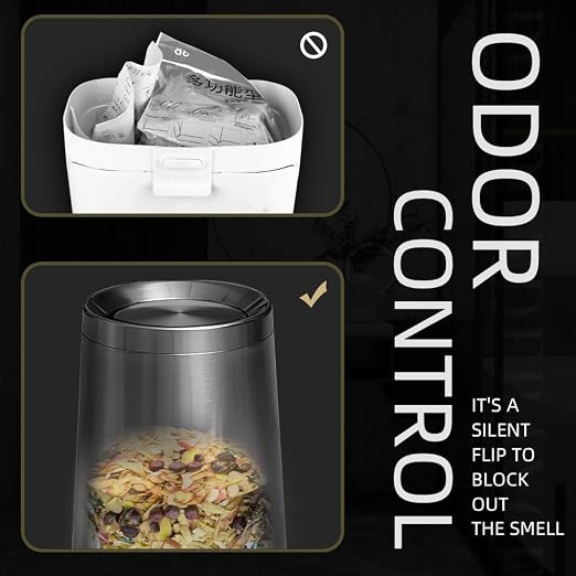 10 L/2.6Gallen, Swing Lid Trash Can, Brushed Stainless Steel Garbage Can - Image 3