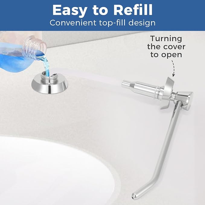 Heavy Duty Brass Countertop Liquid Soap Dispenser, Commercial Grade Top Fill - Image 4