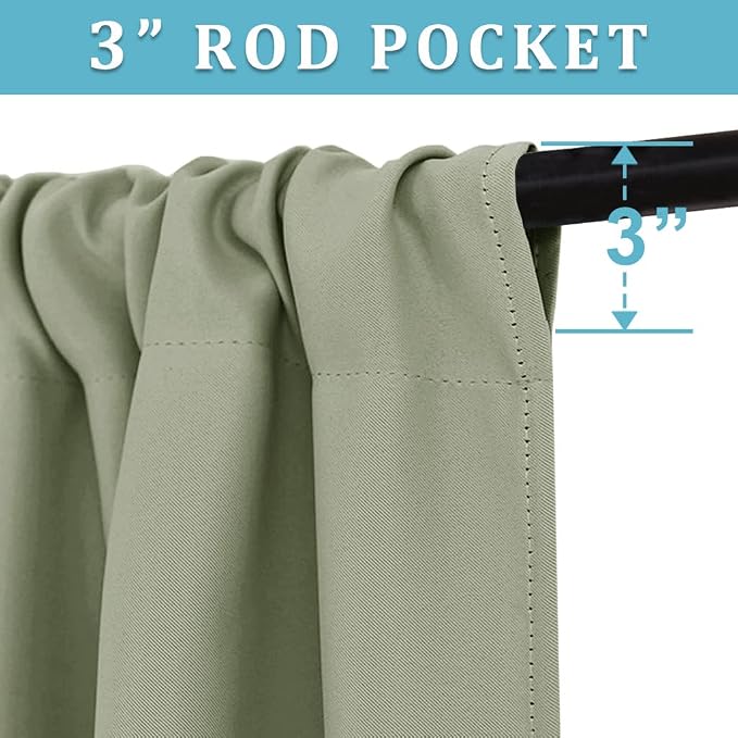 RYB HOME Blackout Curtains for Kitchen, Over Sink Privacy Curtains Window Decor - Image 3
