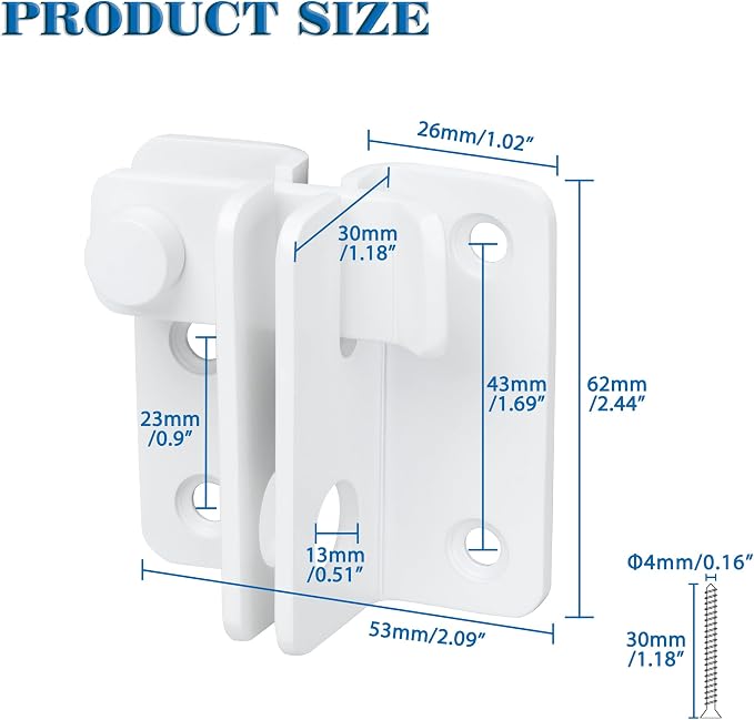 Alise Flip Latch, Gate Latches Slide Bolt Latch Safety Door Lock Catch - Image 2