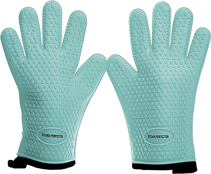 KITCHEN PERFECTION XL Silicone Smoker Oven Gloves -Extreme Heat Resistant BBQ by Kitchenperfection