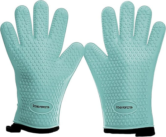 KITCHEN PERFECTION Silicone Smoker Oven Gloves -Extreme Heat Resistant BBQ by Kitchenperfection