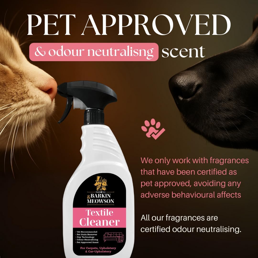 Barkin & Meowson Textile Cleaner, Carpet & Fabric Spray, 15.83 fl oz | Oxy Technology formula cleans fabrics, revitalises colors & neutralizes pet odors from carpets, rugs & upholstery