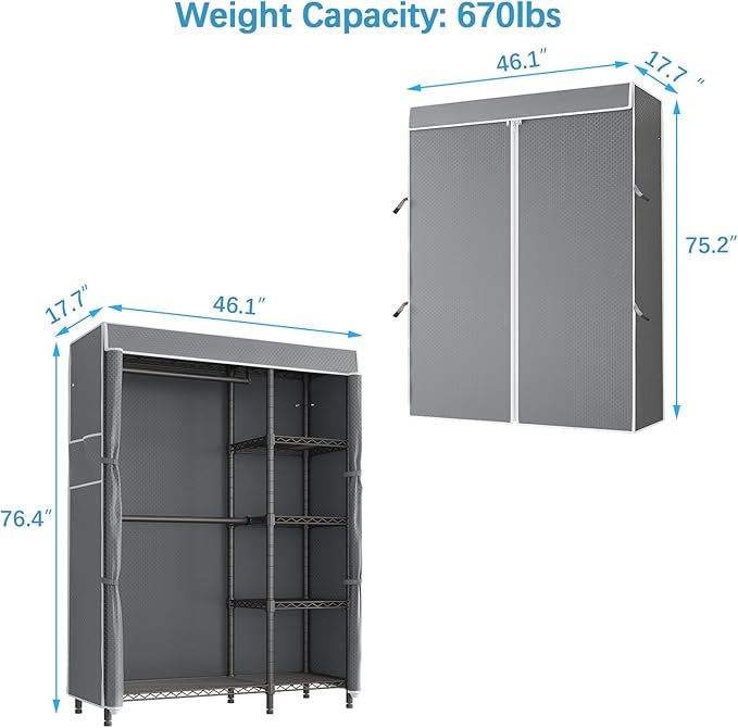 VIPEK V7C Garment Racks with Cover Portable Closets - Image 6
