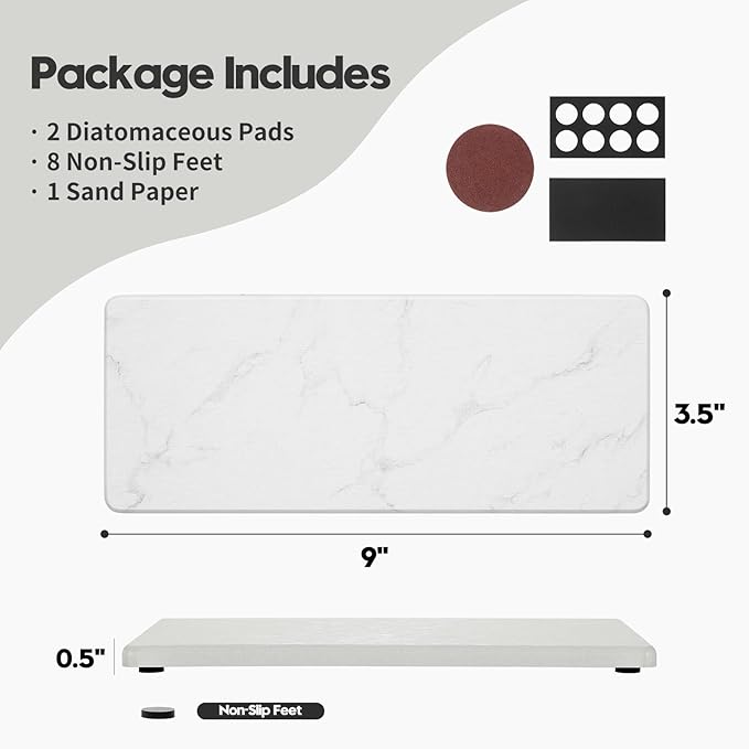 2PCS Diatomite Marble Tray Quick Drying Mat - Image 5
