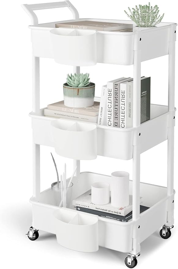 3-Tier Utility Rolling Cart, Mobile Utility Cart by RollingCartWithWheels
