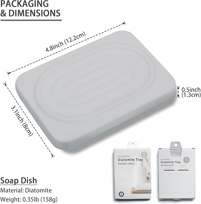 Diatomite Soap Dish for Kitchen Organizer, Quick Dry Sink Caddy Holder for - Image 5