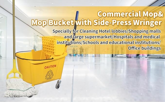 Commercial Mop Bucket with Side-Press Wringer - Image 8