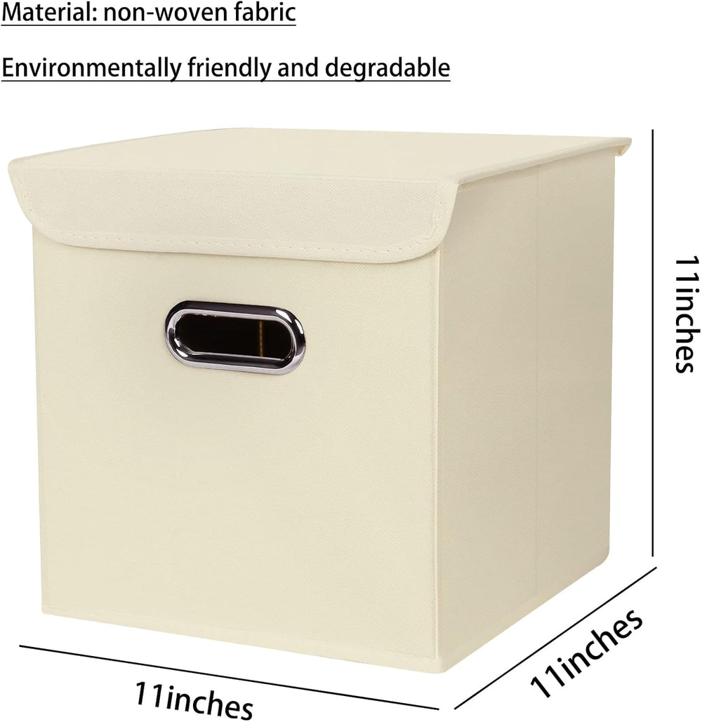 Closet Organizers Fabric Storage Bins With Lids Collapsible Cube Storage Orga...