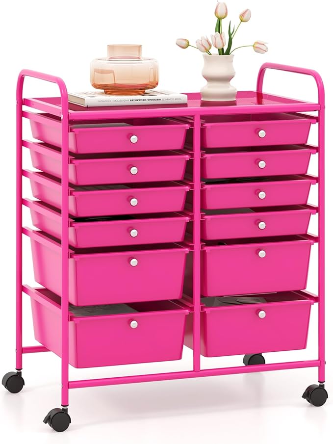GOFLAME 12-Drawer Rolling Storage Cart, Mobile Utility Cart by GOFLAME