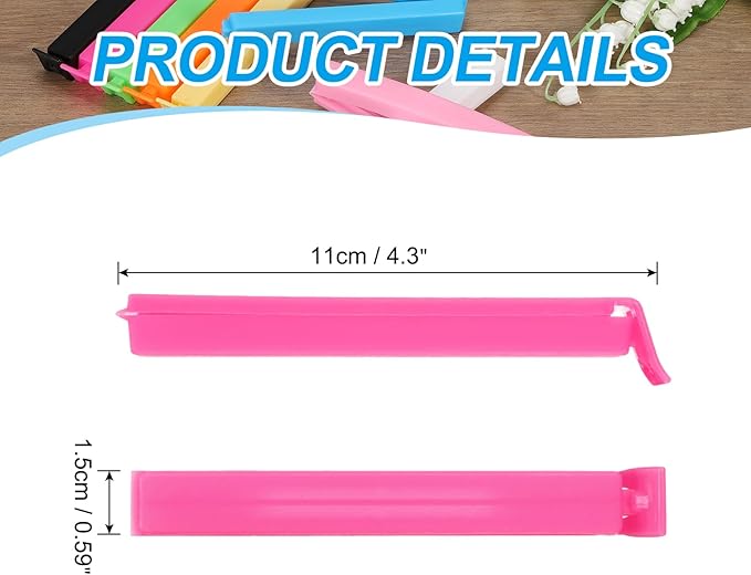 PATIKIL Sealing Clips 4.3 Inch, 10 Pack Reusable Plastic Bag Clip Clamp Sealer - Image 2