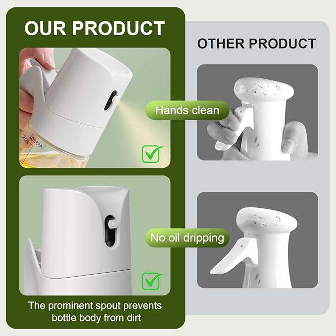 Ultrean Oil Sprayer for Cooking, 10oz/300ml Olive Oil Dispenser Bottle for - Image 3