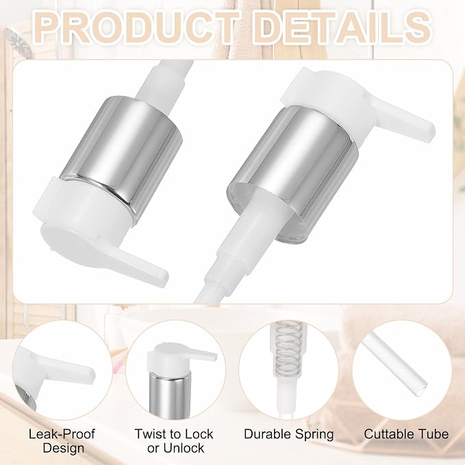uxcell 2 Pcs Soap Dispenser Pump Heads, Hand Soap Dispensers Top Pumps - Image 3