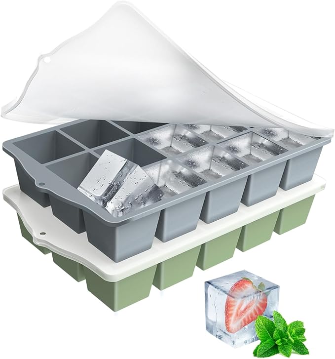 Silicone Ice Cube Tray, 2 Pack Easy-Release Stackable Ice Trays by Unknown
