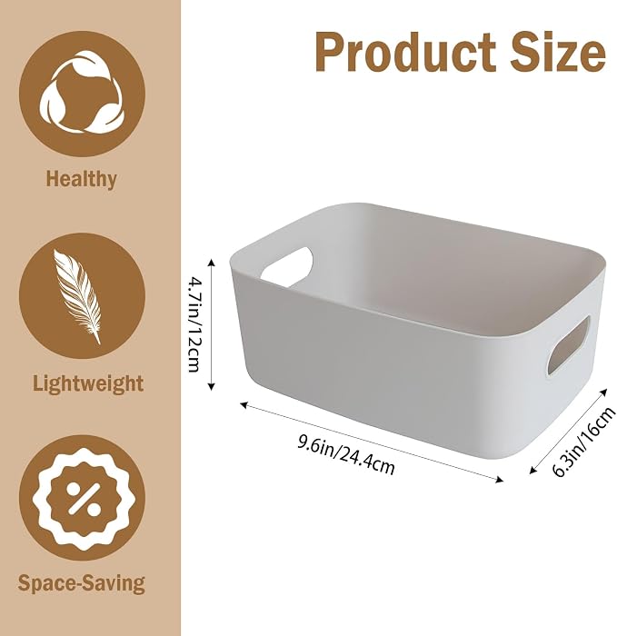 COVRA 2-Pack Plastic Storage Bins, Small Storage Baskets, Organizers - Image 2