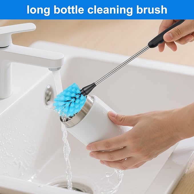 Water Bottle Brush, 15-inch Long, Bottle Brush Cleaner, Bottle Scrubber - Image 2