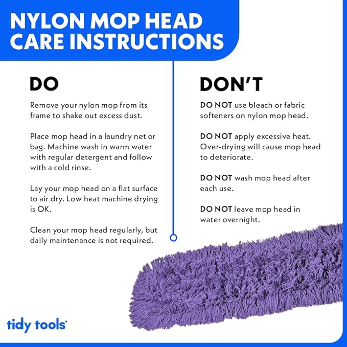 Commercial Dust Mop Replacement Head – 48 x 5 in. Cotton Nylon Reusable Mop - Image 5