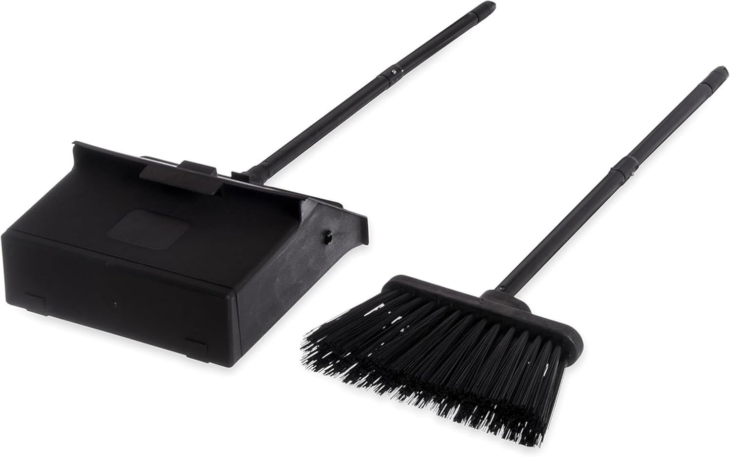SPARTA Duo-Pan Upright Dust Pan and Broom Set, Essential Cleaning Tools for Home and Commercial Use, 36" Handle, 1 Count, Black