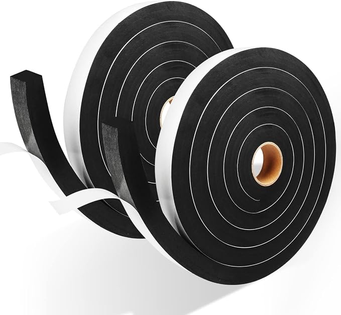 2 Rolls Foam Tape Weather Stripping Door Seal, Adhesive Closed Cell Weather by YIJUHOU