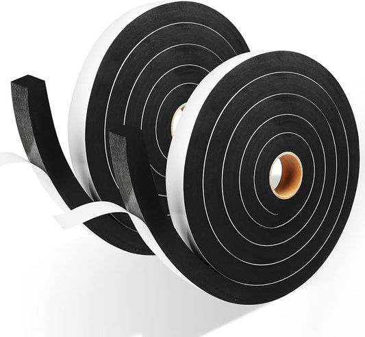 2 Rolls Foam Tape Weather Stripping Door Seal, Adhesive Closed Cell Weather by YIJUHOU