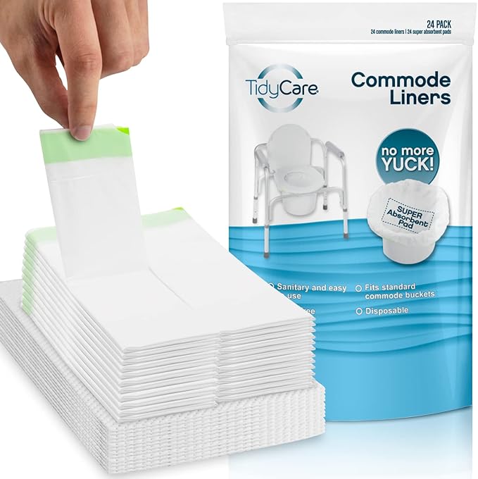 Disposable Bedside Commode Liners and Pads by TidyCare