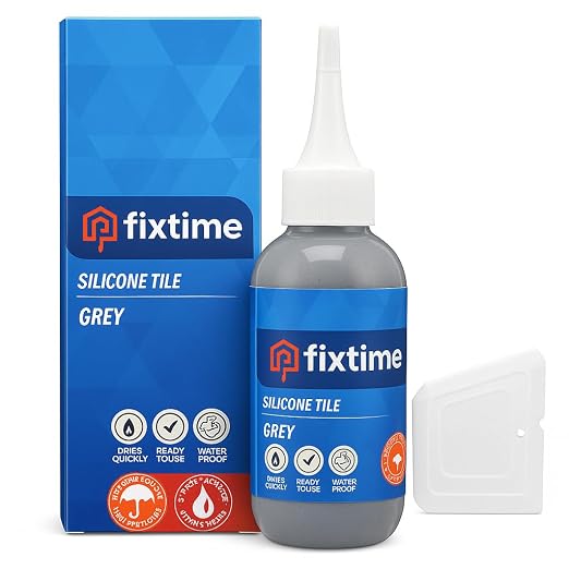 Silicone Tile Repair Kit – Premixed Fast-Drying Gray Caulk, and Sealer by FIXTIME