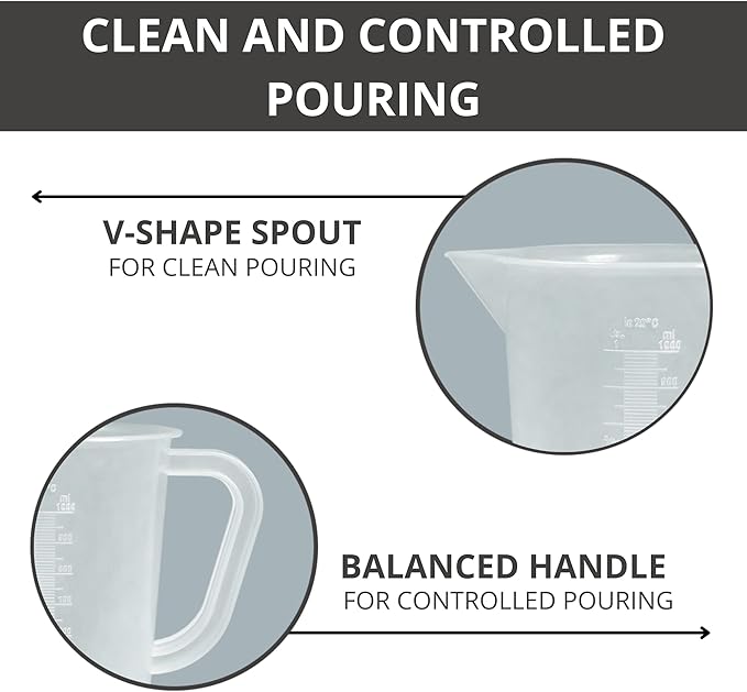 Plastic Graduated Measuring and Mixing Pitcher - 1000ml Plastic Graduated - Image 4