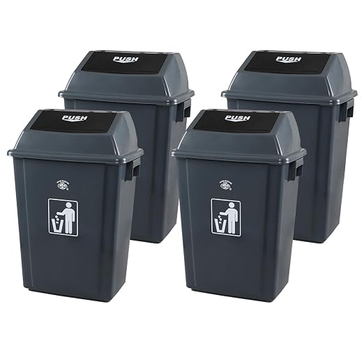 13 Gallon Swing Top Garbage Can, Plastic Waste Bin - Image 6
