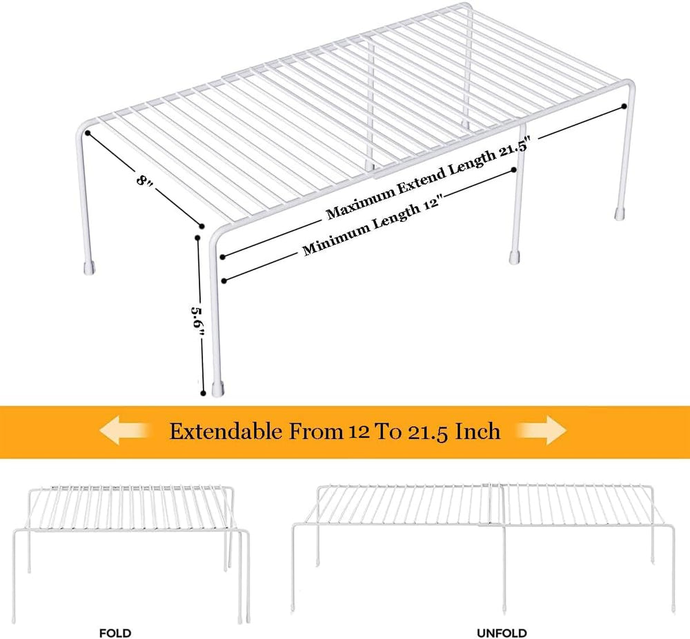 Freezer Shelf Expandable Kitchen Cabinet Organizer Shelf Riser