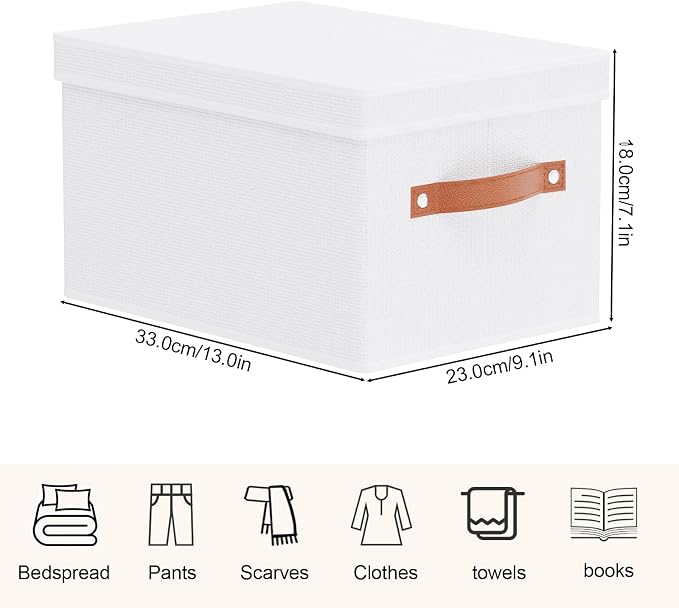 Fabric Storage Bins, 7.1 x 9.1 x 13 Inch Clothes Boxes - Image 4