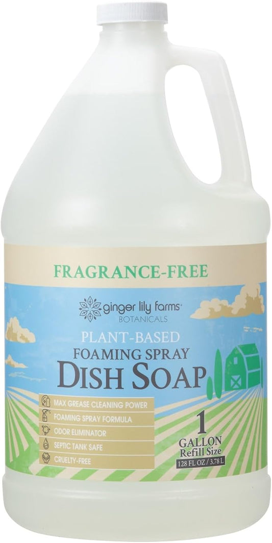 Ginger Lily Farms Botanicals Plant-Based Foaming Spray Dish Soap, Concentrated by GingerLilyFarms