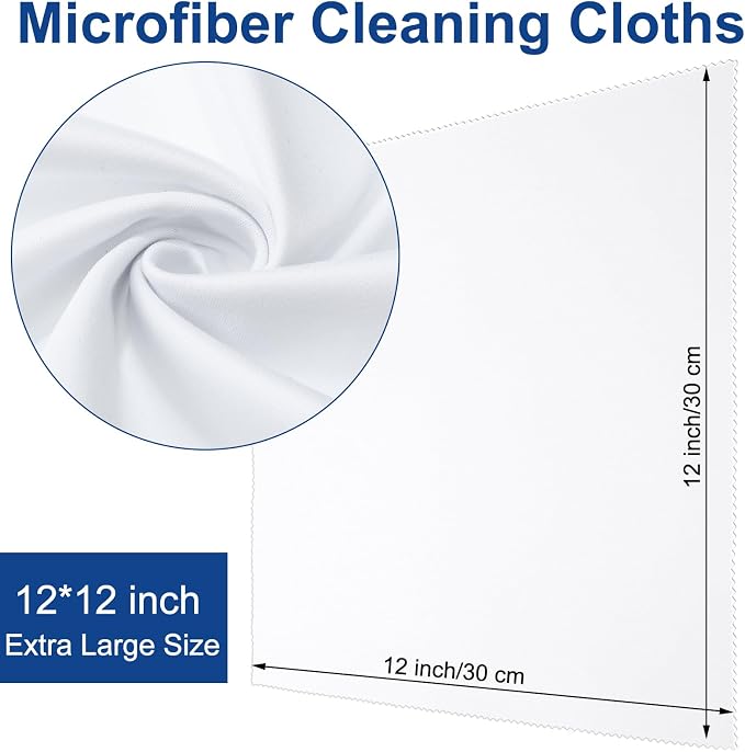 Frienda 12 Pack Large Microfiber Glass Cleaning Cloths 12 x 12 Inch Oversized - Image 2
