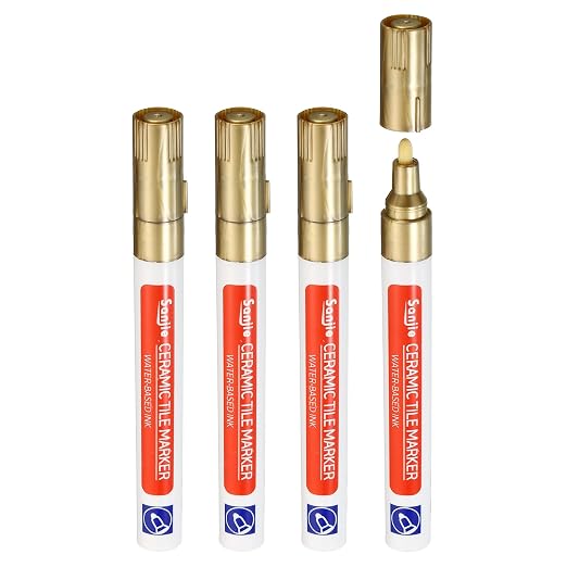 PATIKIL Grout Pen, 4 Pack Golden Tile Marker Waterproof Grout Sealer Pen Tile by PATIKIL