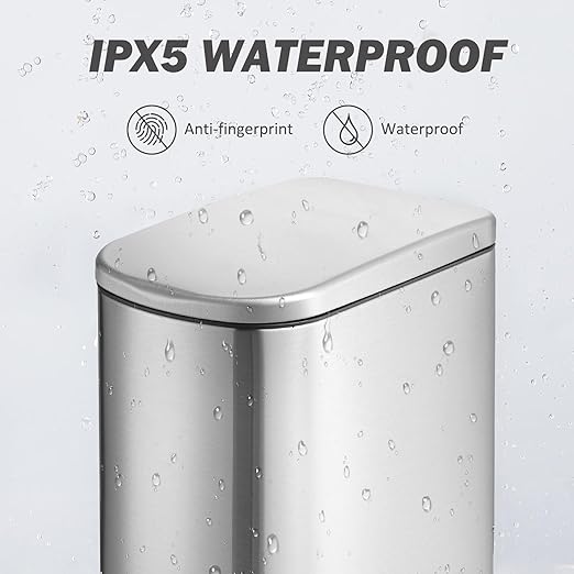 Bathroom Trash Can with Soft-Close Lid 3.5 Gallon Stainless Steel Garbage Can - Image 4