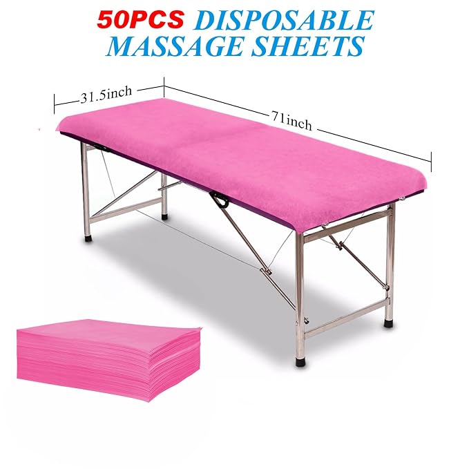 50Pcs Disposable Massage Table Sheets 31.5" x 71" Non-Woven Fabric Bed Covers - Image 2
