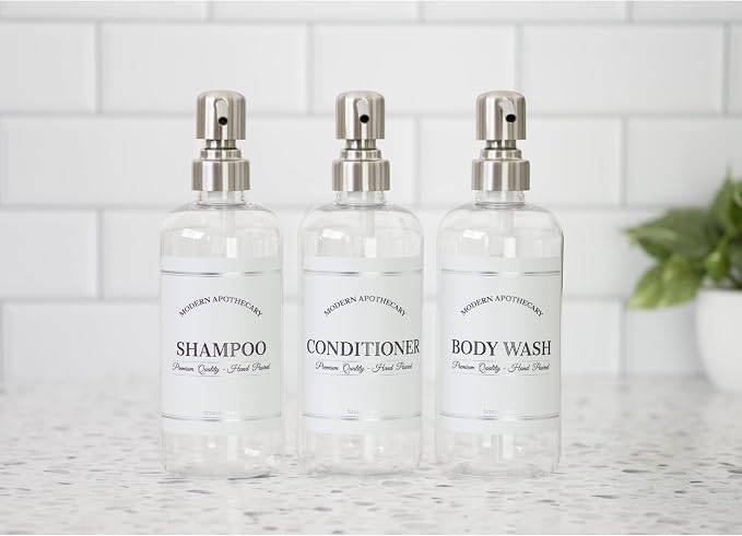 Clear Refillable Shampoo and Conditioner Bottles - Image 6
