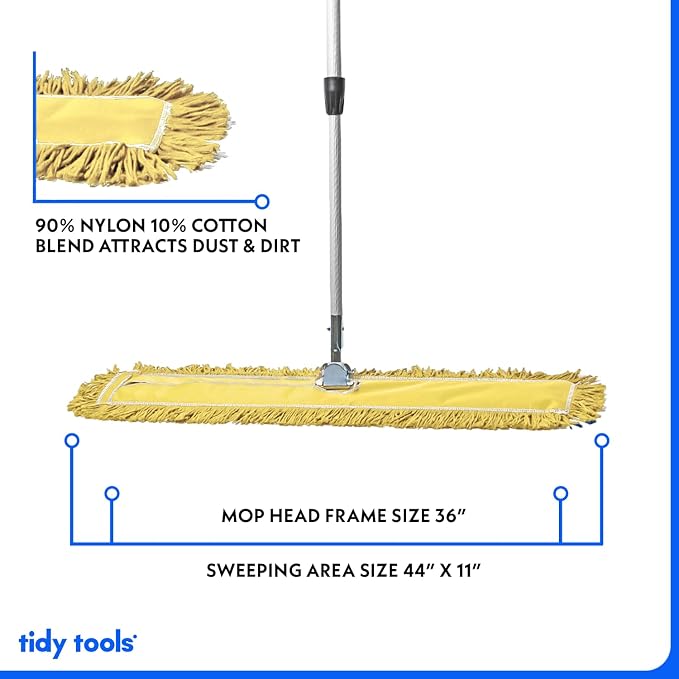 36 Inch Yellow Commercial Dust Mop & Floor Sweeper - Image 3