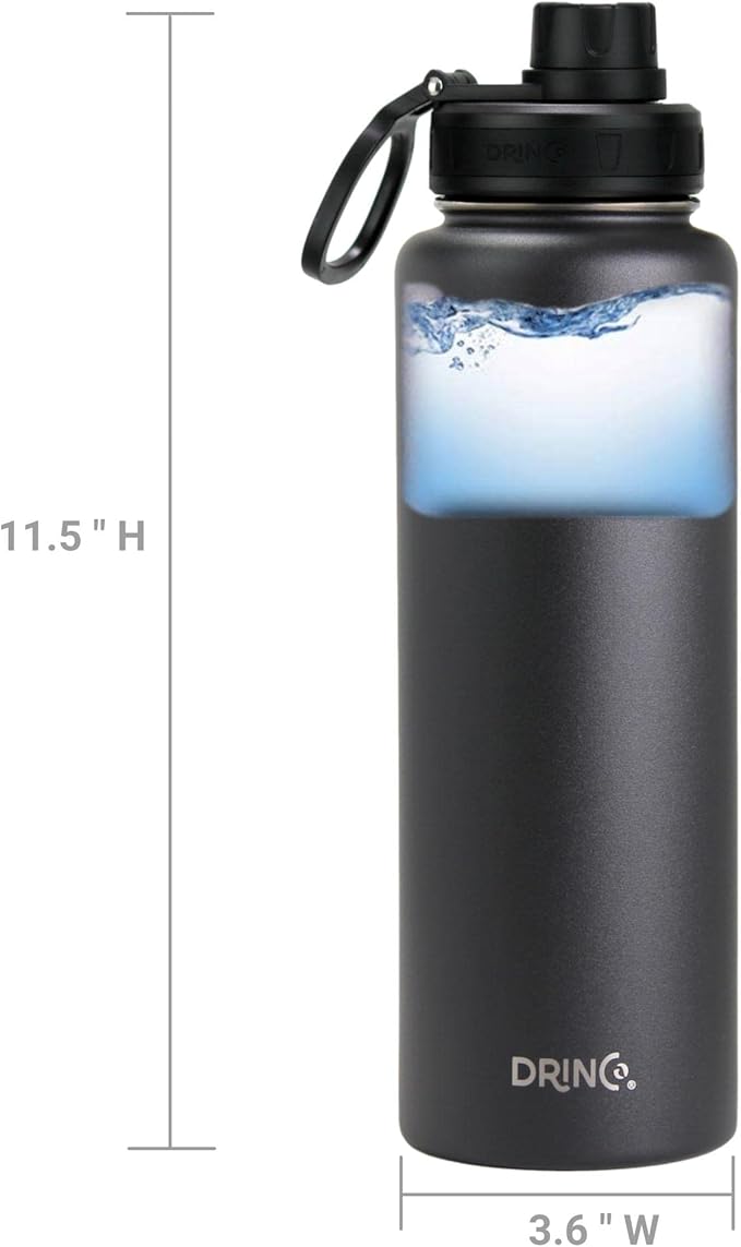 DRINCO Stainless Steel Water Bottle Spout Lid Vacuum Insulated Double Wall - Image 5