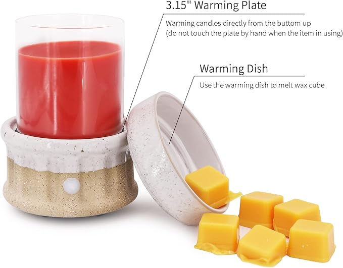 Ceramic Wax Melt Warmer - 3 in 1 Smokeless and Flameless Electric Wax Warmer - Image 2
