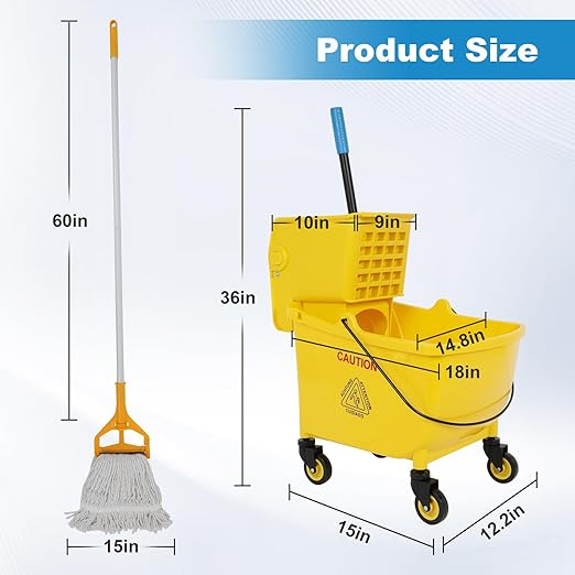 35 Qt Commercial Mop Bucket - Image 3